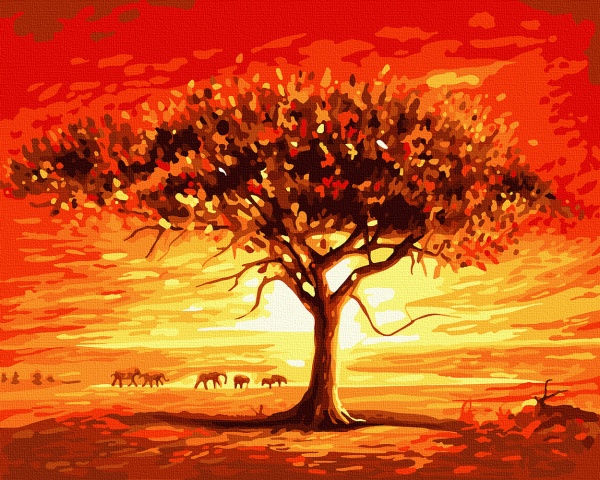 Картина по номерам Золотое солнце Африки 10507-AC 40х50 см ArtCraft 