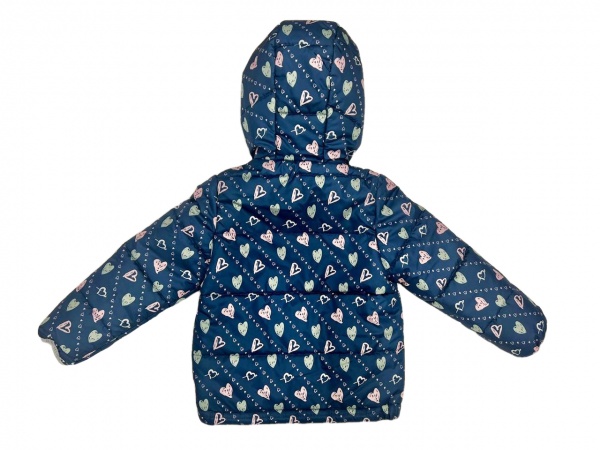 Куртка дитяча для дівчаток JOIKS Серця KD-22 р.92 темно-синій із принтом 