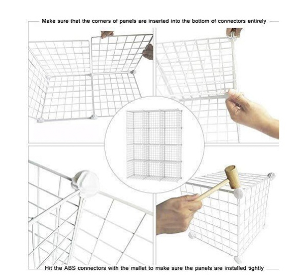 Стелаж дротяний куб сubes storage 6 полиць 1105х750х370 мм білий 
