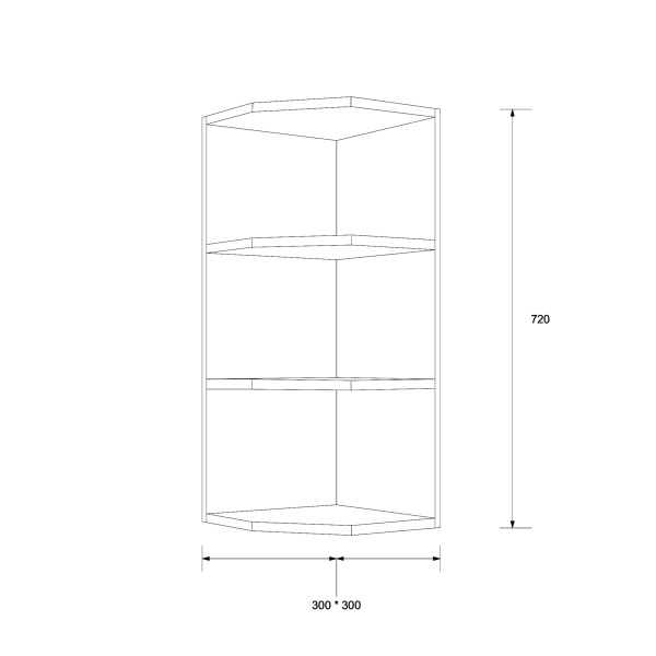 Шафа верхня кутова Аліна ВКЗ 30/71.8 білий/білий Сокме