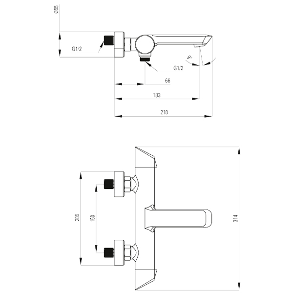 Смеситель для ванны Deante Arnika BQA_010M