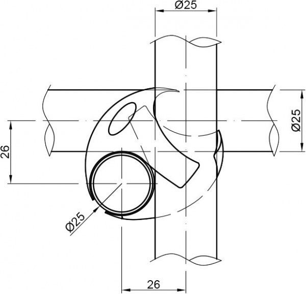 Соединение для трубы R-2DX тройное правое