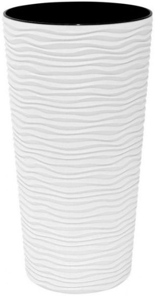 Вазон пластиковий Алеана Фьюжн d16*30см круглий 4л біло-рожевий 