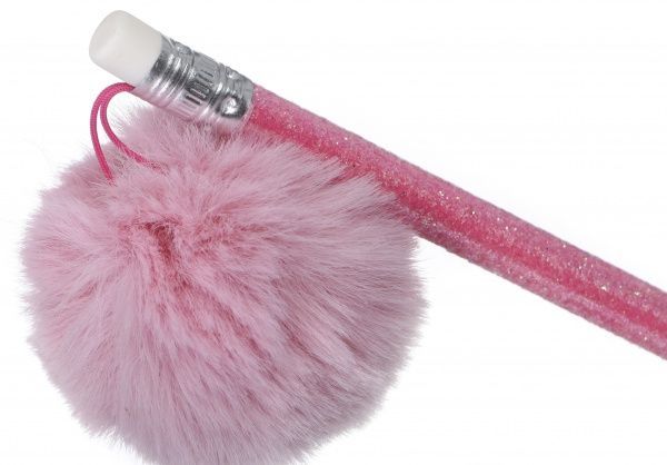 Карандаш чернографитный с розовым помпоном