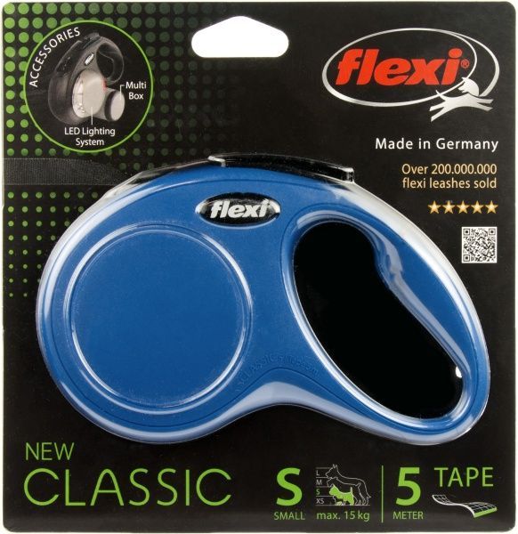 Повідець-рулетка FLEXI Classic S синій до 15 кг 5 м