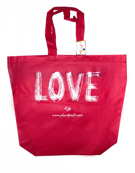 Сумка-шоппер 4PROFI на молнии 38x53 см с принтом розовый 