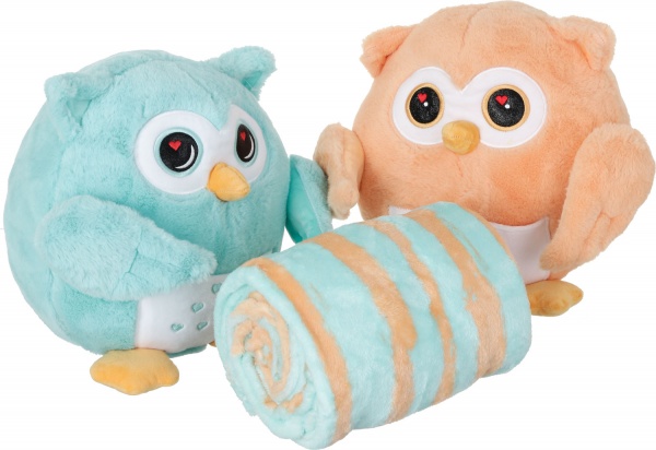 Подушка декоративна з пледом пара сов різнокольоровий Dormeo 