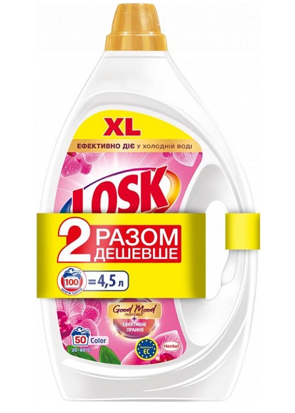 Гель для машинной и ручной стирки Losk Цвет АТ Эфирные масла и аромат Малазийского цветка Duo 4500 л