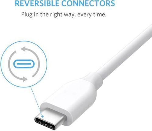 Кабель Anker USB Type-C – USB 3.0 0,9 м білий (A8163H21) Powerline 