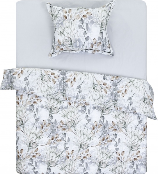 Комплект постільної білизни Milassa 1,5 білий із принтом La Nuit (без простирадла) 