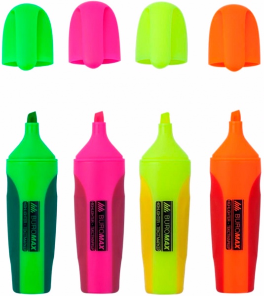 Набор текстовых маркеров Buromax 2-4 мм 4 шт. разноцветный BM.8904-84 