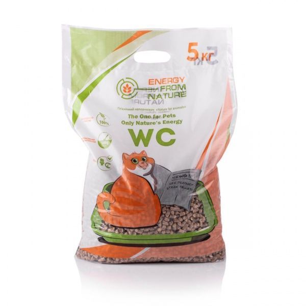 Наповнювач для котячого туалету Energy From Nature з соломи 5 кг