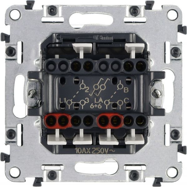 Выключатель проходной двухклавишный Legrand Allure без подсветки 10 А 250В кремовый 752808