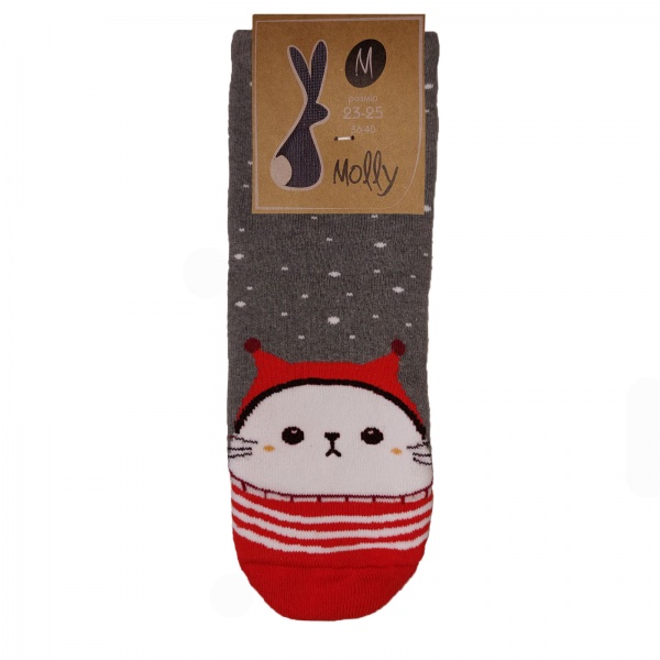 Носки женские Molly Котик р. 23 серый 