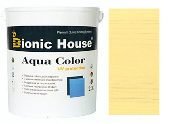 Лазур Bionic House лесуюча універсальна Aqua Color UV protect медова шовковистий мат 2,5 л