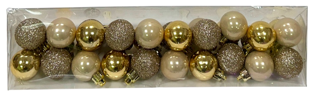 Шар новогодний глянцево-матовые 30 шт 3 см в ассортименте