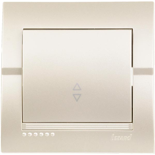 Выключатель проходной одноклавишный Lezard Deriy без подсветки 10 А 250В жемчужно-белый 702-3030-105