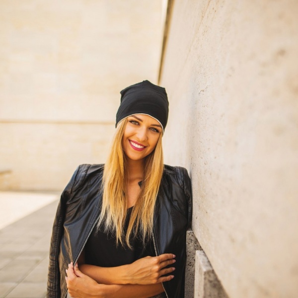 Шапка Cofee Contrasting Jersey 3049-3 CO OS чорно-сірий