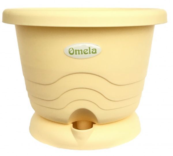 Горшок пластиковый Омела Пастель 0,5 л круглый ваниль 