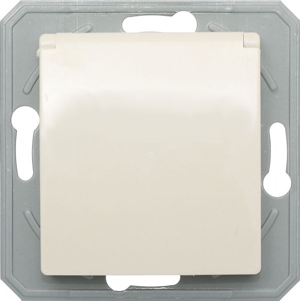 Розетка TEM Ekonomik 16 A 250 В з кришкою слонова кістка VE11IIXO-U