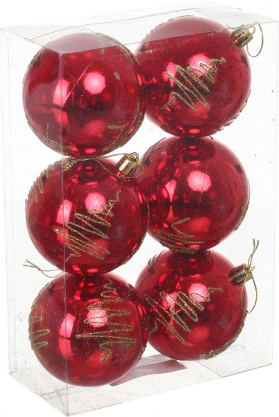 Набор елочных шаров Комплект № 18 d 80 мм 6 шт./уп.