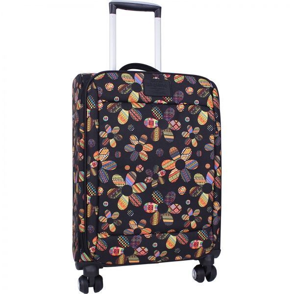 Чемодан Bagland Марсель 36 л черный с рисунком 731 (0037966194) 