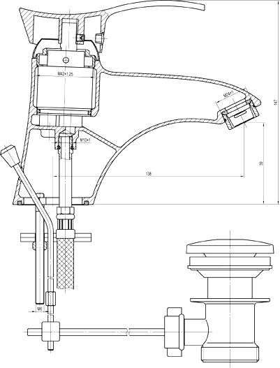 Смеситель для умывальника Ferro Padwa BTP 2