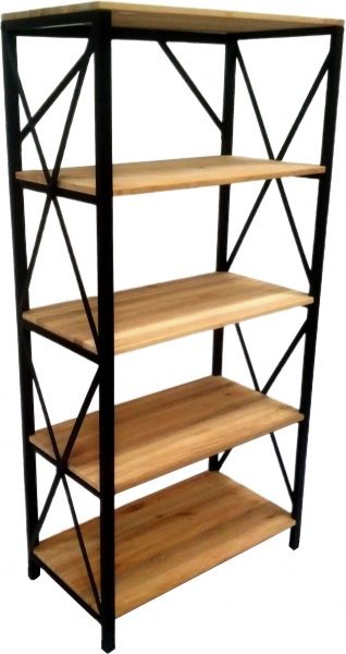 Этажерка LEVOR Wood Лофт на 5 полок 1520x750x400 мм черный