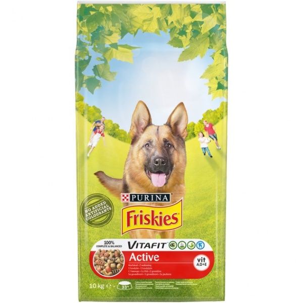 Корм для дорослих активних собак для усіх порід Friskies з яловичиною 10 кг