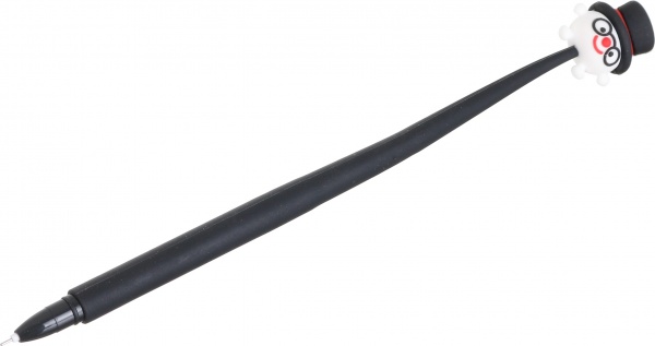 Ручка гелевая черная Карнавал чернило синее 