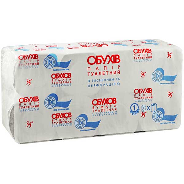 Папір туалетний Обухів 35 на гільзі 8 шт
