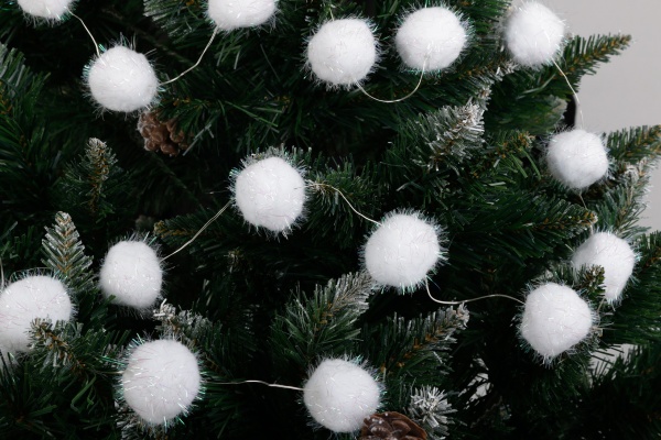 Электрогирлянда теплого белого цвета светодиодная (LED) 20 ламп 1,9 м 