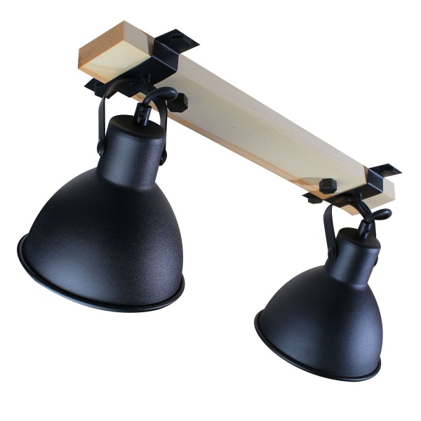 Спот Светкомплект Wooden AP 4919 2x40 Вт E27 чорний 