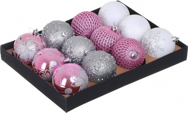 Набор елочных шаров Комплект № 8 d 80 мм 12 шт./уп.