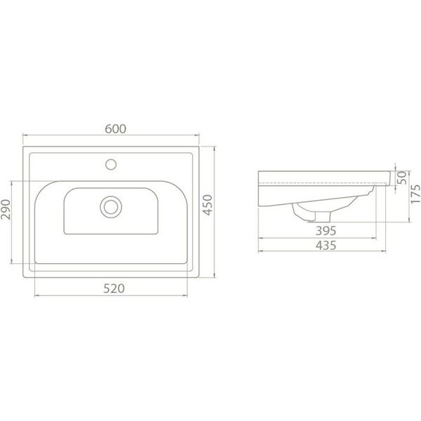 Тумба подвесная Aqua Rodos Омега с умывальником Frame 60 см белая