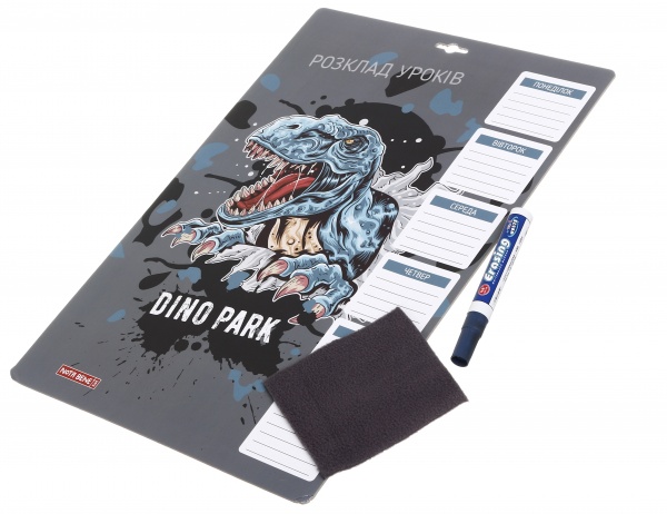 Доска для надписей расписание уроков Dinosaur картона A3 Nota Bene