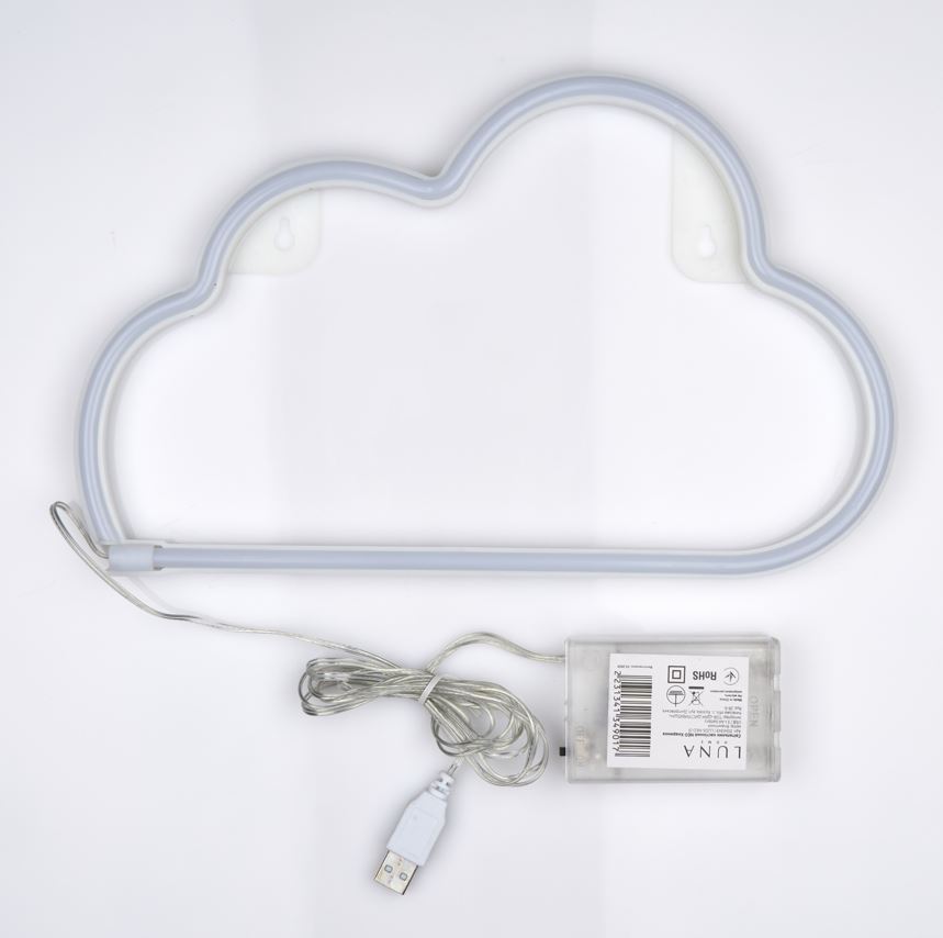 Неоновая вывеска Luna LUDS-NEO-31 Хмаринка 300x190 мм голубой/теплый белый