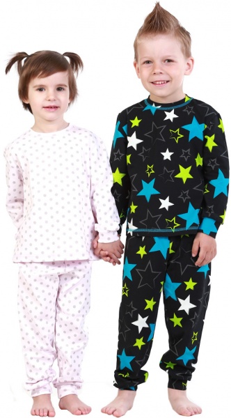 Пижама детская унисекс Beezy в разноцветные звезды р.86 черный 0218 