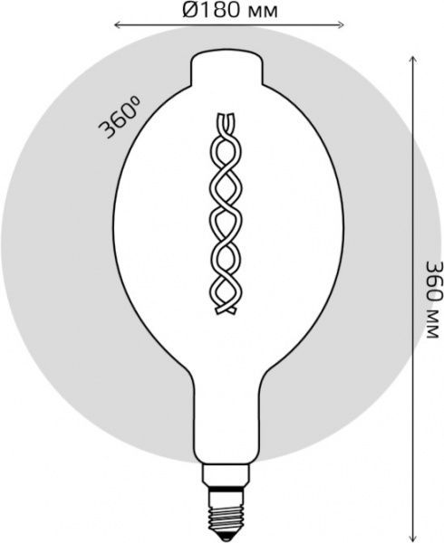 Лампа світлодіодна Gauss Vintage Filament Gold 152802008 BT180 8 Вт E27 2400 К 220 В прозора 