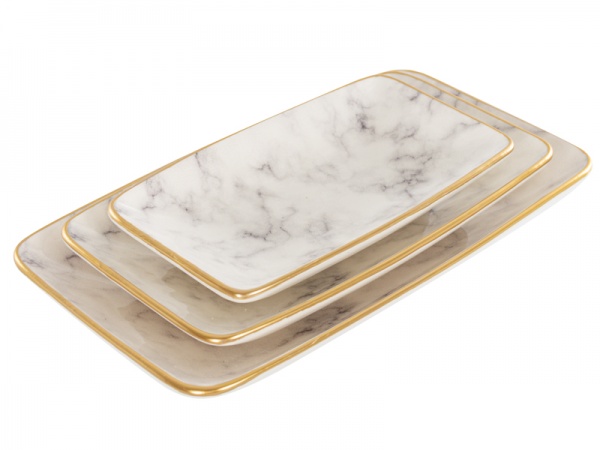Набір блюд прямокутних Marble 3 предмети 769-027 Lefard 