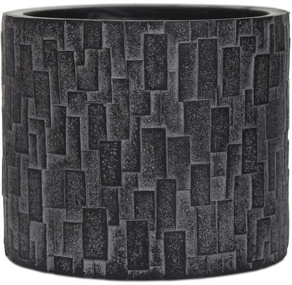 Кашпо керамическое Capi Stone круглый 3л черный (067754) 