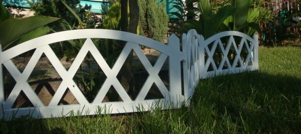 Декоративное ограждение для клумб Modern №4 5 секций белый