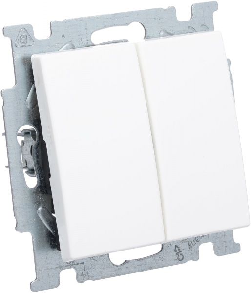 Выключатель двухклавишный ABB Basic 55 без подсветки 10 А 220В белый 2006/;2006/5 UC-94-507