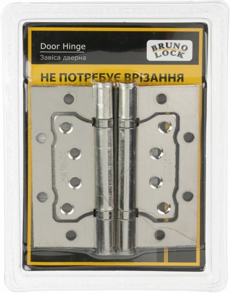 Петля евро  BRUNO 36247 Eurocento 100x2.2 мм матовый никель 2 шт