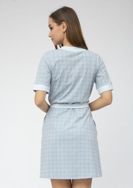 Халат жіночий Roksana Verona 1159/16398 р. XXL блакитний із малюнком 