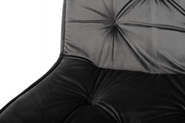 Стул обеденный Плото велюр серый/черный