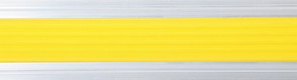 Порожек алюминиевый 7-А ЦР Лугалпроф профилированный антискользящая вставка 48х18x900 мм желтый 