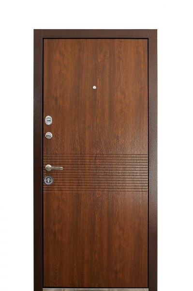 Двері вхідні Міністерство дверей КУ-Орнамент дуб темний 2050x960 мм ліві