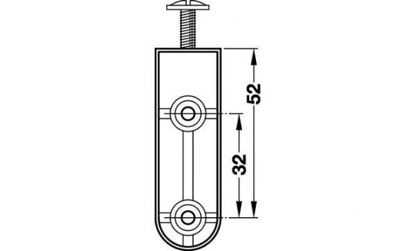 Держатель штанги Hafele OVA 2 шт./уп. сталь