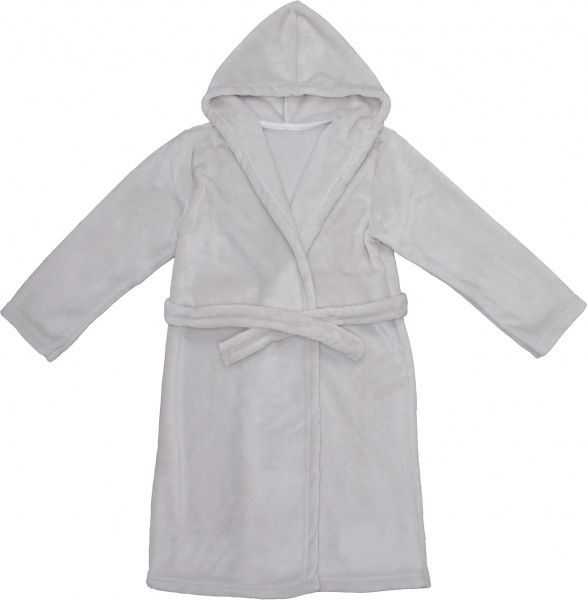 Халат детский Роза с капюшоном р.122 серый 